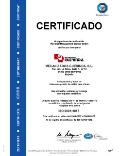 Certificado de Calidad ISO 9001
